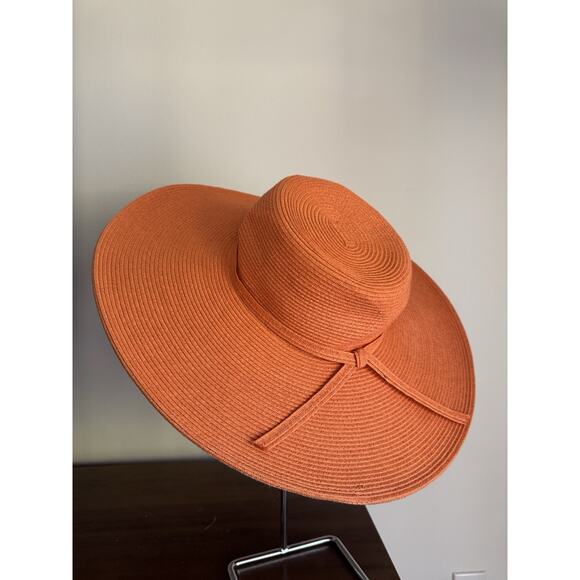 Scale Large Brim Straw Hat Women Summer Sun Hat Orange - Picture 1 of 5